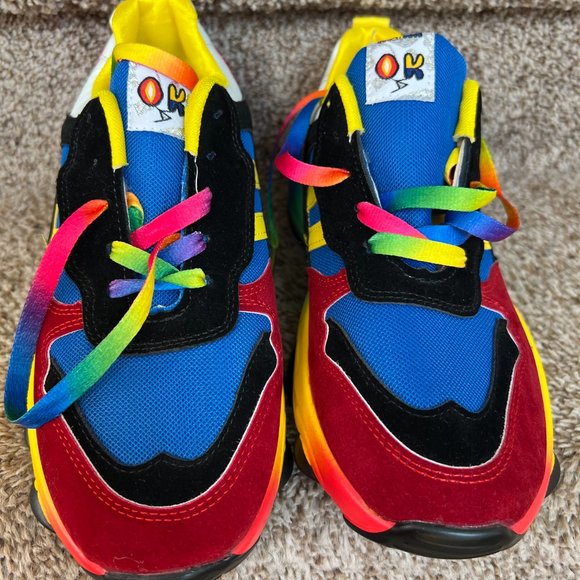 Kosseco Women's Lace Up Orthopedic Arch Wide Colorful Fashion Sneakers - Picture 2 of 14